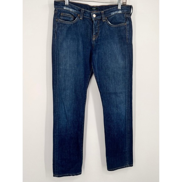 Vintage J.Crew Stretch Straight Leg Jeans Dark Wash Blue Denim Womens Sz 4 USA - Picture 8 of 10